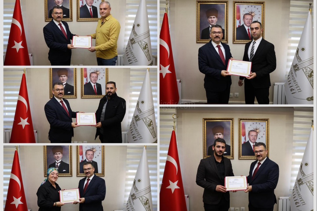 Vali Ercan Turan'dan SGK Personellerine Başarı Belgesi