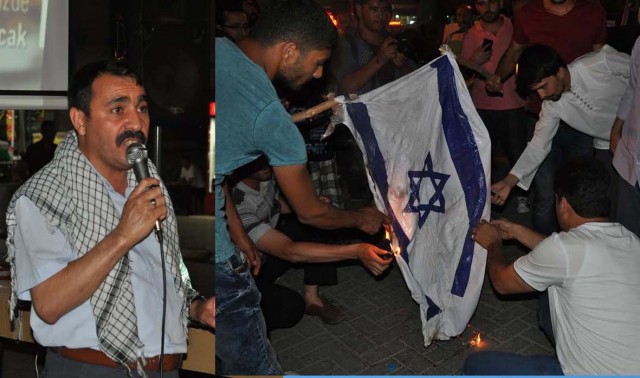 Iğdır’da, İsrail Bayrağı Yakılarak Gazze'ye Yapılan Saldırılar Protesto Edildi